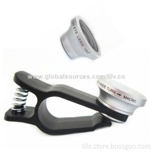 Clip mobile phone lens with fisheye wide and angle lens for iPhone